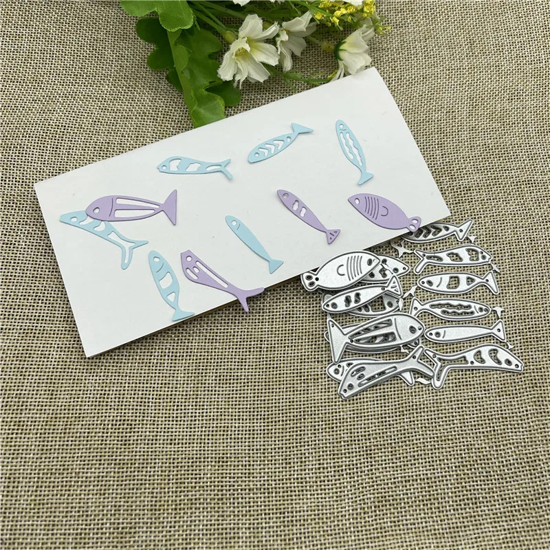 

Mini fish set diy Metal Cutting Dies Stencils For DIY Scrapbooking Decorative Embossing Handcraft Template
