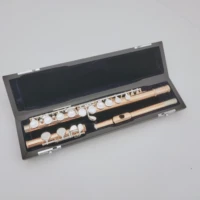 hot gold lacquer muramatsu flute closed holes split e brand 16 keys musical instrument flute with case