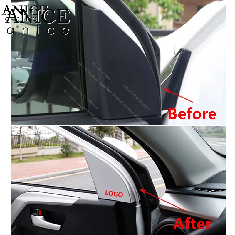 2 шт. цветная накладка на дверь из углеродного волокна для Toyota RAV4 2013 2014 2015 2016 2017