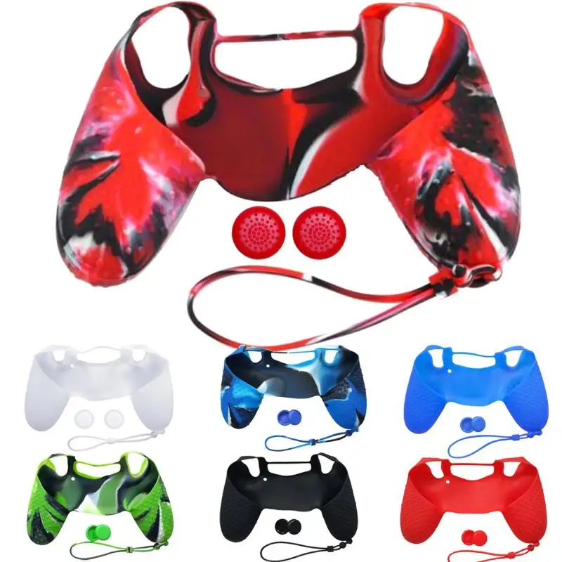 Мягкий силиконовый гелевый резиновый чехол с 2 колпачками для джойстика SONY Playstation
