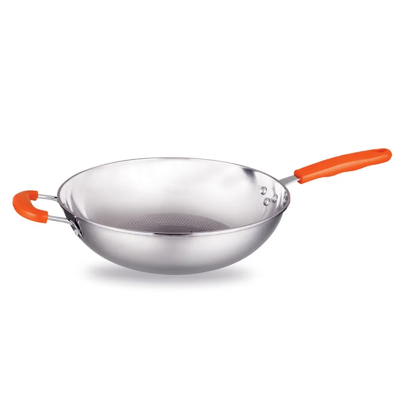 

Geetest Frying Pan Non-stick Pan Back Stainless Steel Wok 32/34CM Household Wok No Oil Smoke Pot Non-stick Pot