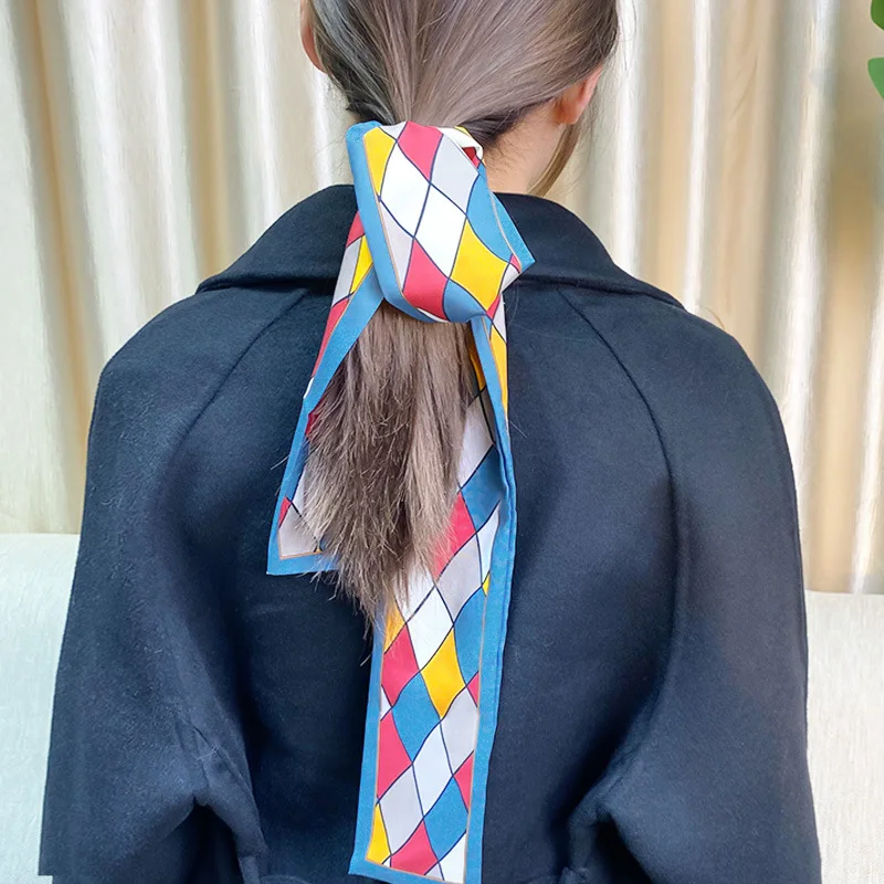 

New Arrivals Print Bandanas Hair Scarf Multi-function Lady Sweet Hair Ribbon Headband Scrunchies Fashion Hair Accessories