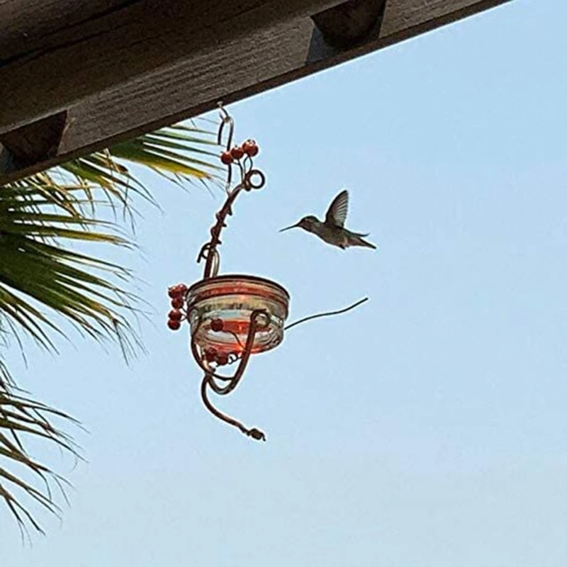 

Hummingbird Feeder, Outdoor Garden Metal Hanging Hummingbird Feeder, Garden Backyard Decorative Bird Feeder for Balcony