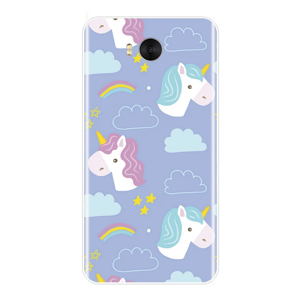 Silicone Case For Huawei Y5 Y6 Y7 Prime 2018 Y9 2019 Soft TPU Back Cover Cute Rainbow Unicorn Y3 2017 II Pro | Мобильные телефоны и