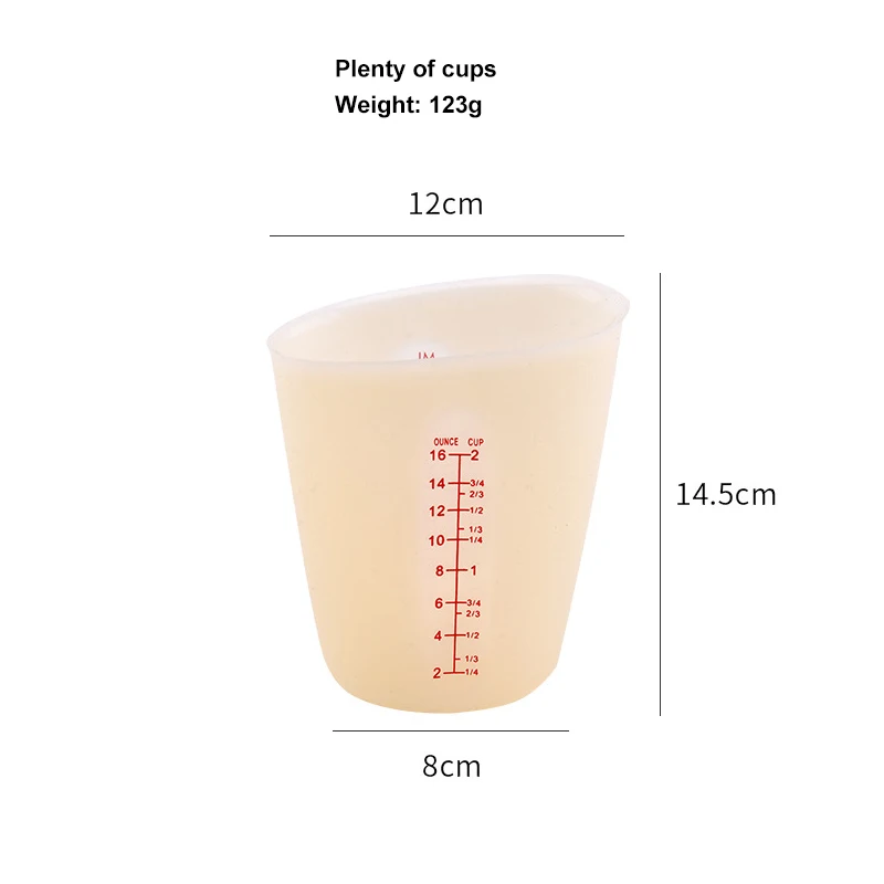

Silicone Measuring Cup With Graduated Chocolate Butter Water Squeeze Pouring Cups Kitchen Measure Beaker Baking Cooking Tools