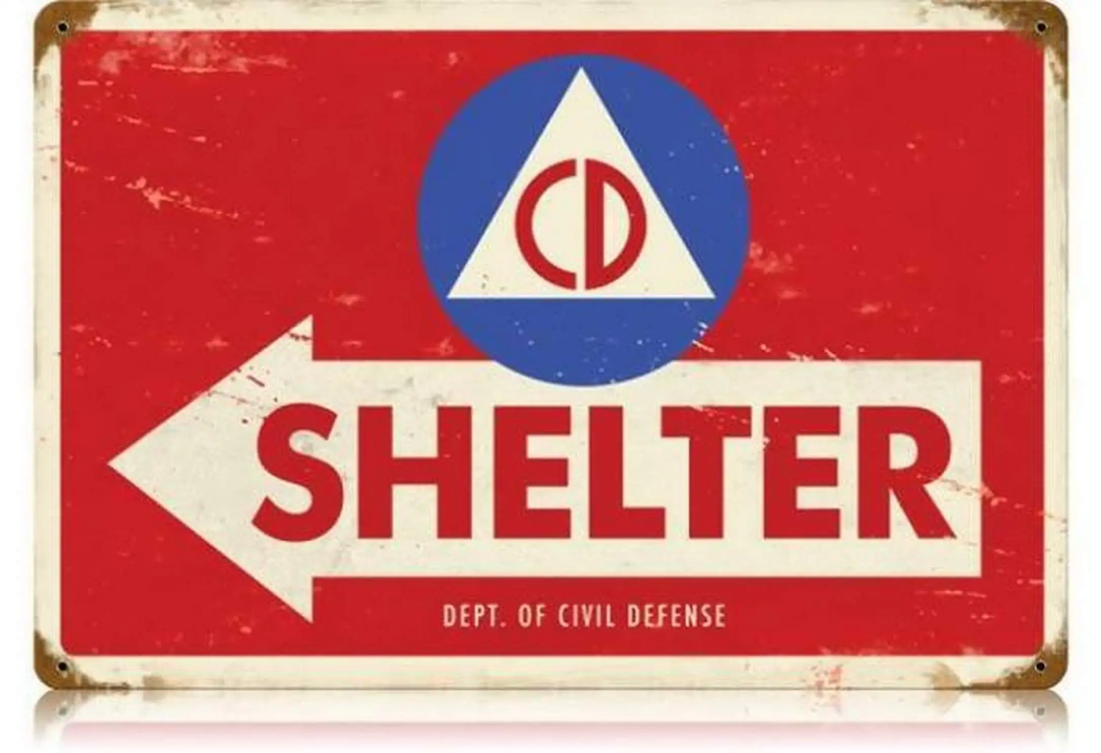 

SLALL Civil Defense Retro Street Sign Household Metal Tin Sign Bar Cafe Car Motorcycle Garage Decoration