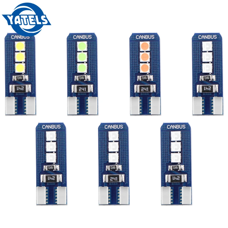 10 шт. авто светодиодный T10 CANBUS 194 W5W 6 Smd 3030 Подсветка регистрационного номера Белый