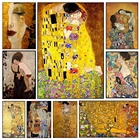 Gustav Klimt Freya's Tears Kiss фигурка Картина на холсте искусство на холсте скандинавские постеры и искусство для гостиной
