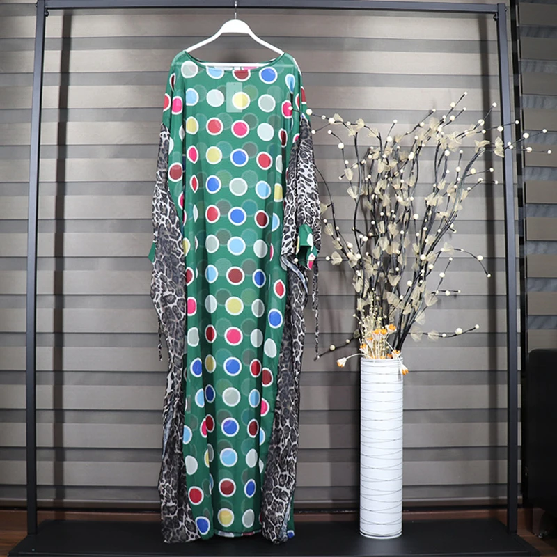 

2020 Dashiki African Clothing Dress Adult Women Print Chiffon Plus Size Muslim Dubai Traditional Party Dress For Lady DT2642