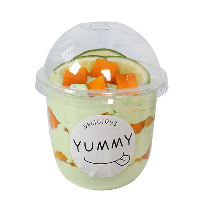 

100pcs Transparent cake cup U shape baing package mousse cake dessert cup 360ml 500ml disposable milk tea coffee drinking cups