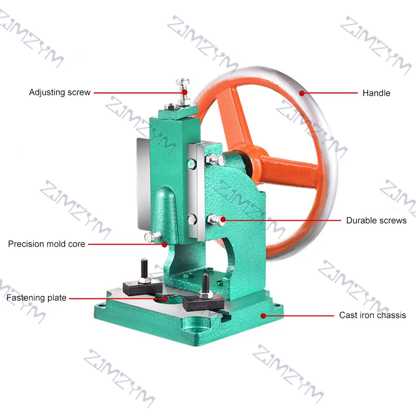 

0.5T Industrial Manual Punch Machine Desktop Disc Hand Punching Machine Micro Manual Punch Press Steering Wheel Punch 195*175mm