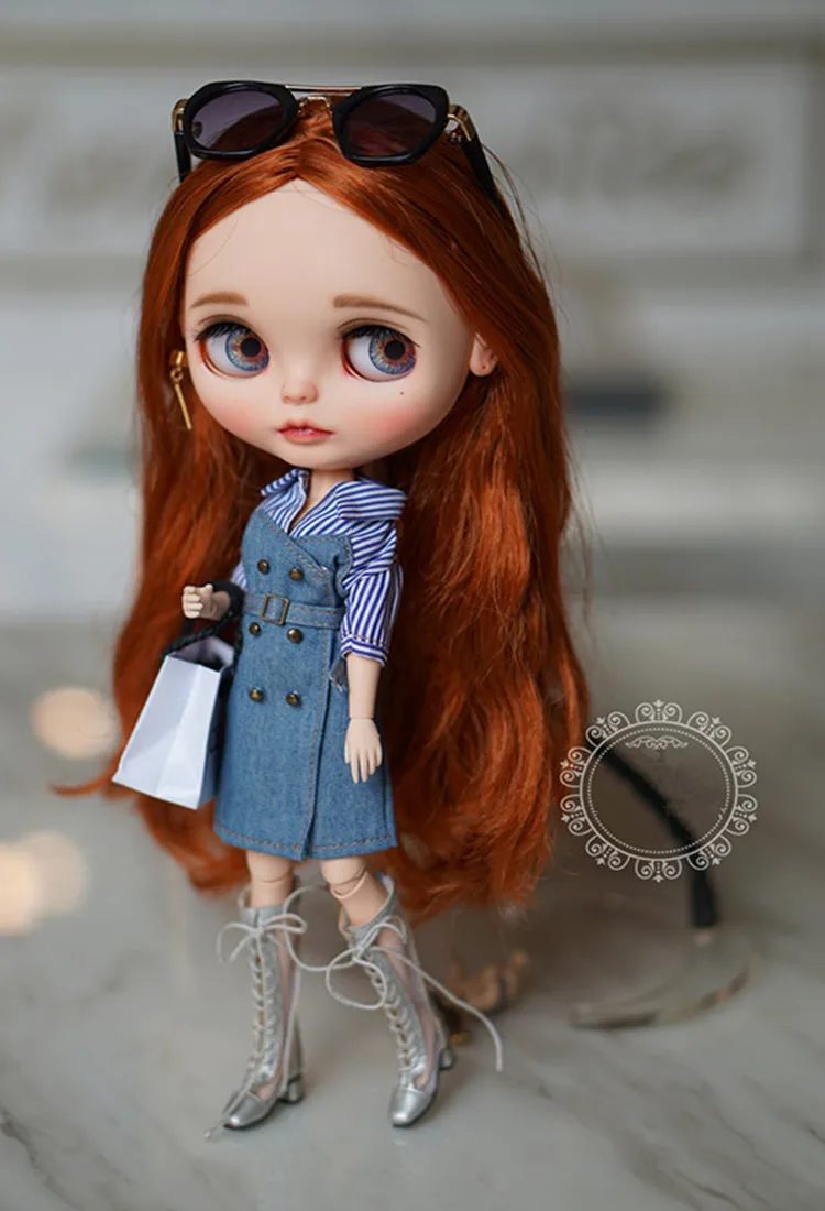 1/6Doll Lace Skirt Blyth Polka Dot Shirt Doll Outfit (For Azone Pullip BJD Lati Ob ICY JerryB) | Игрушки и хобби