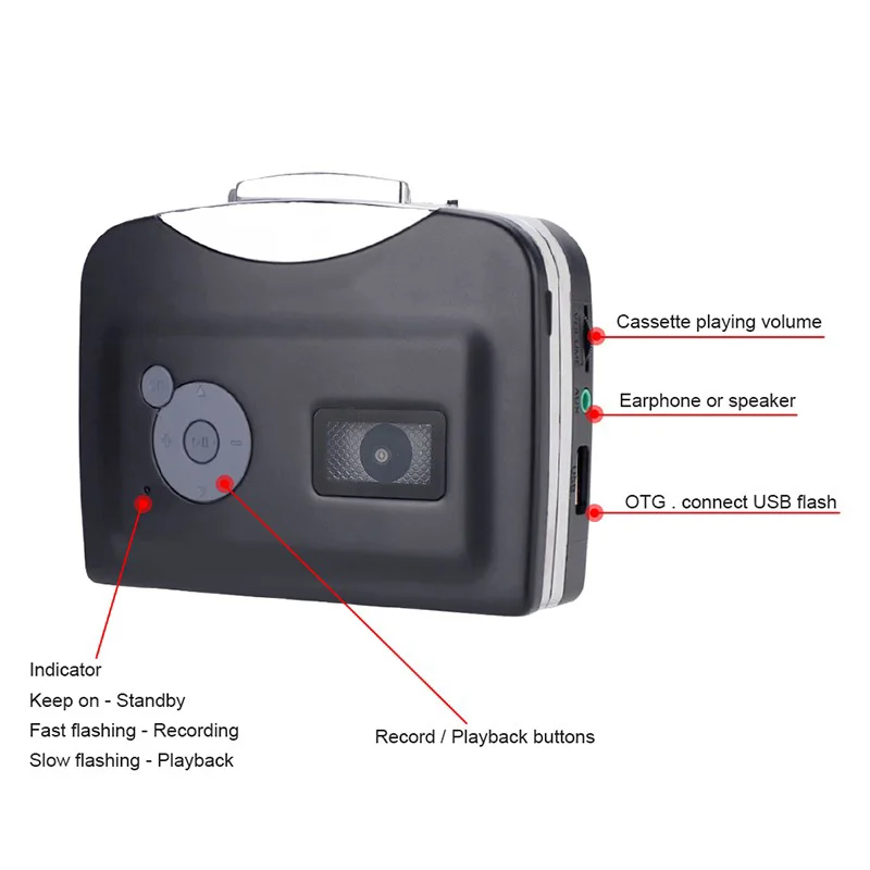 ezcap 230 usb cassette tape player tape to mp3 recording music into usb flash drive adapter music usb cassette player converter free global shipping