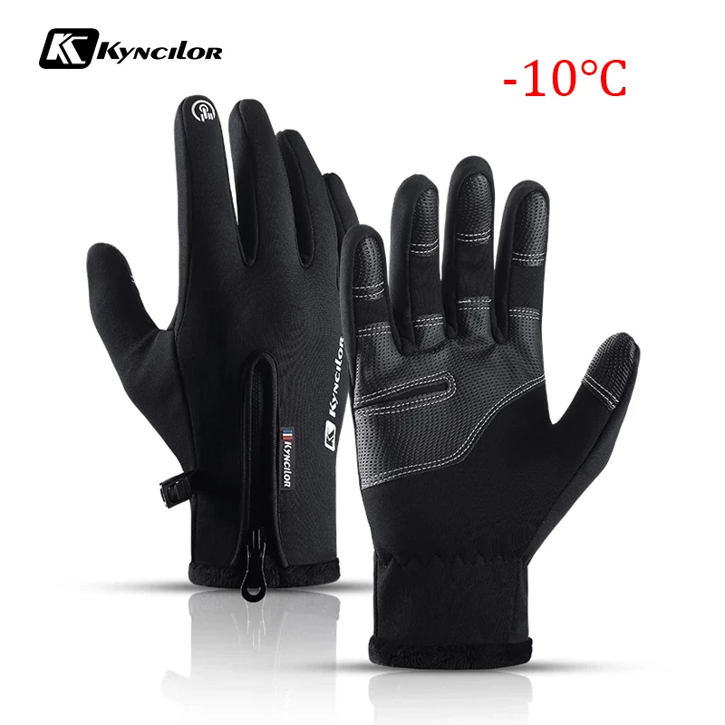 

Зимние велосипедные перчатки для мужчин и женщин, теплые водонепроницаемые перчатки, спортивные велосипедные перчатки для бега, лыжного сп...