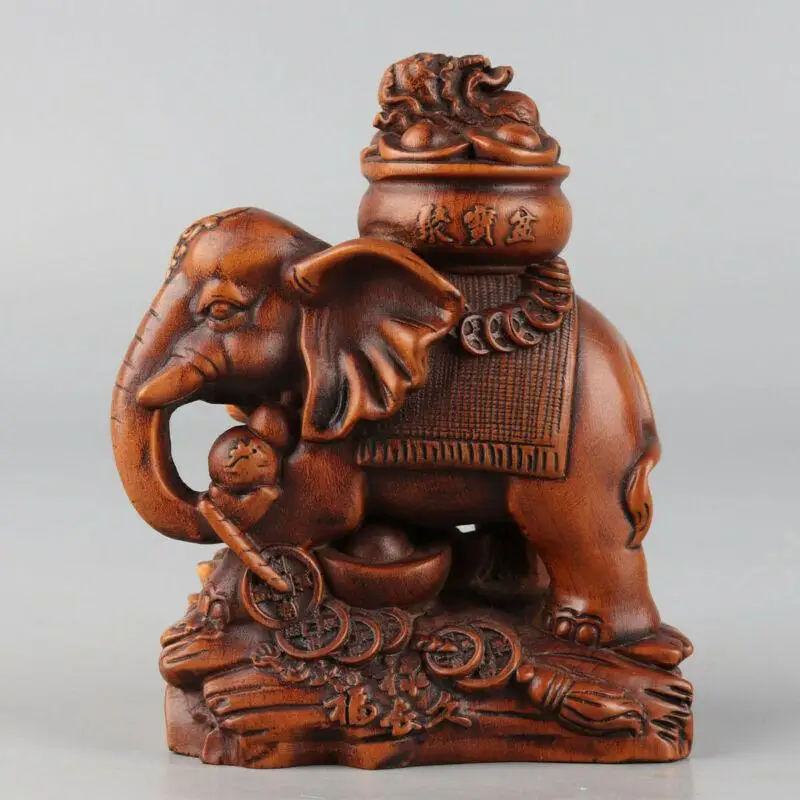 Китайская изысканная ручная резьба в виде слона статуя из бокса h195 | Дом и сад