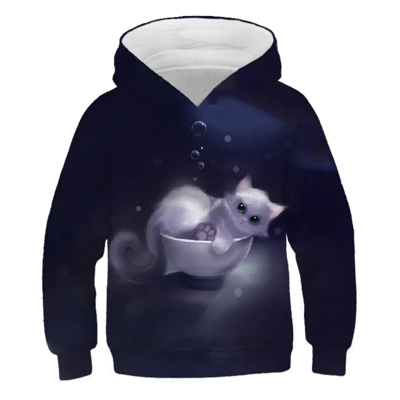 

Animals cat Children Hoodies Street Autumn Warm Hoodie Kid Teenager Boys Girls Cartoon Fashion Sweatshirt Casual Pullover 4T-14T