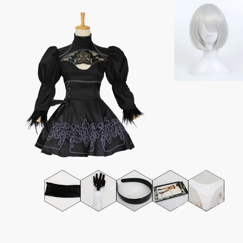 

Костюм для косплея Nier Automata Yorha 2B, сексуальный наряд, костюм для игр, Женские Костюмы для ролевых игр, нарядное платье для вечеринки на Хэллоуи...
