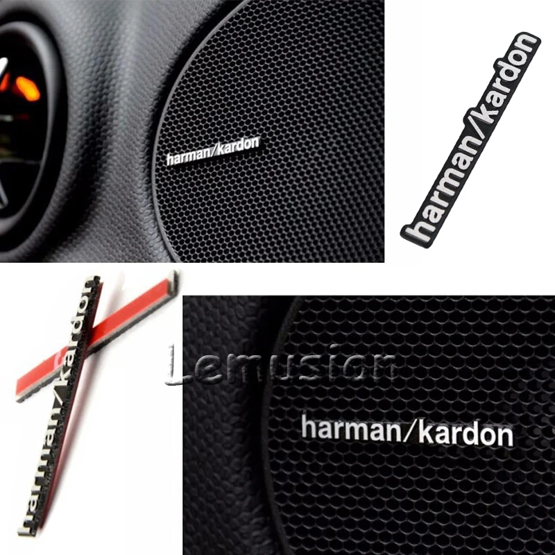 Для Harman Kardon автомобильные аудио видео наклейки для Audi A3 A4 B6 B8 B7 A6 C5 C6 Q5 E53 F70 F15 G05 E46 E90
