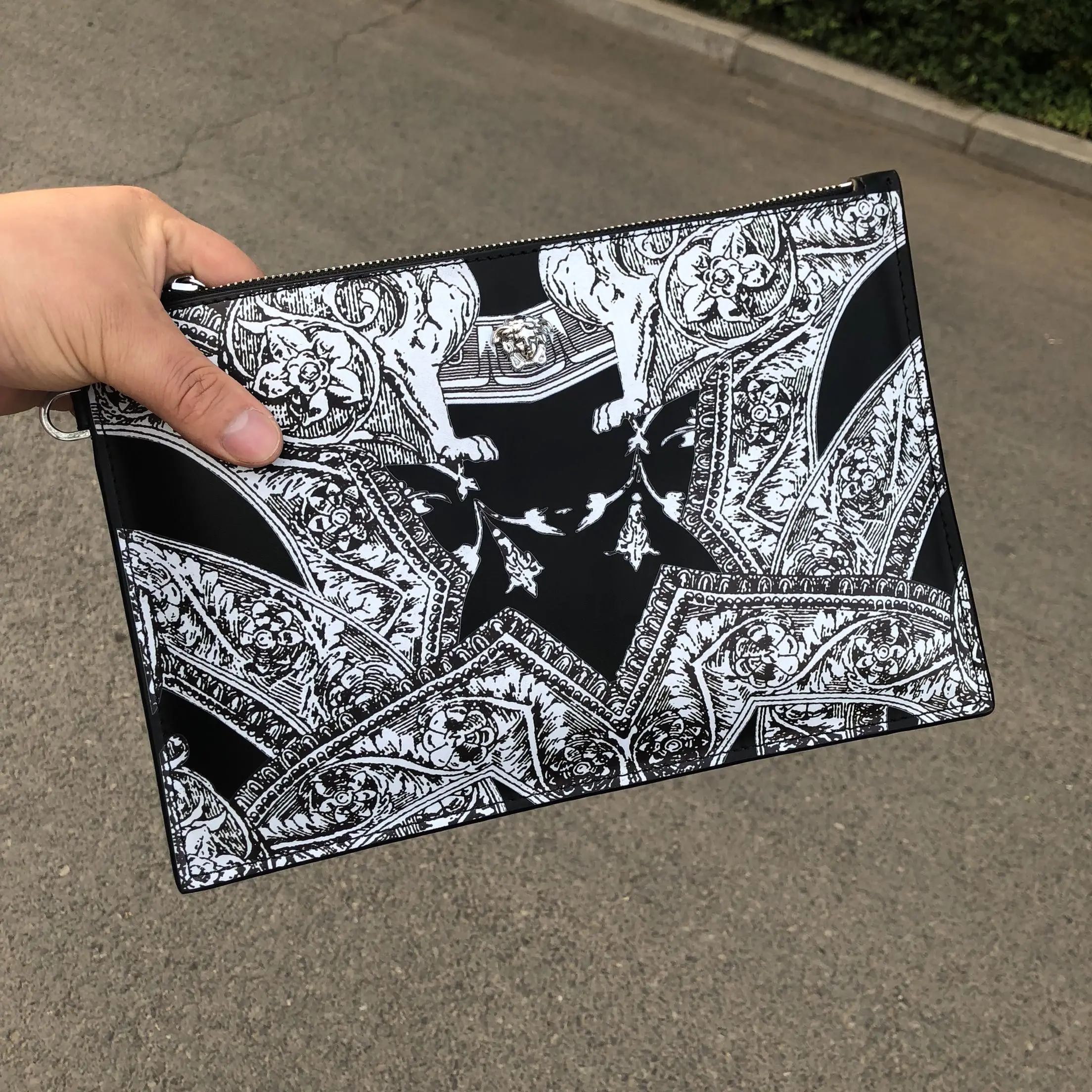 

Fashion Casual Clutch Bag High Capacity Portable Zipper Soft Genuine Leather Clutch Bag Bolsos Hombre Men's Bags DB60SN