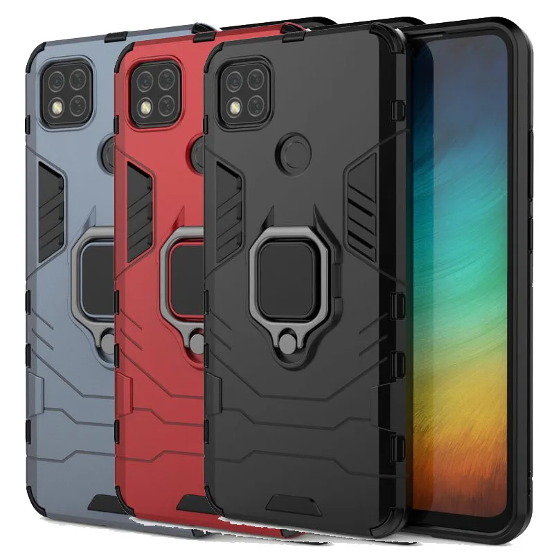 Чехол для Xiaomi Redmi 9C 9A бронированный чехол с кольцом на палец подставка защита от