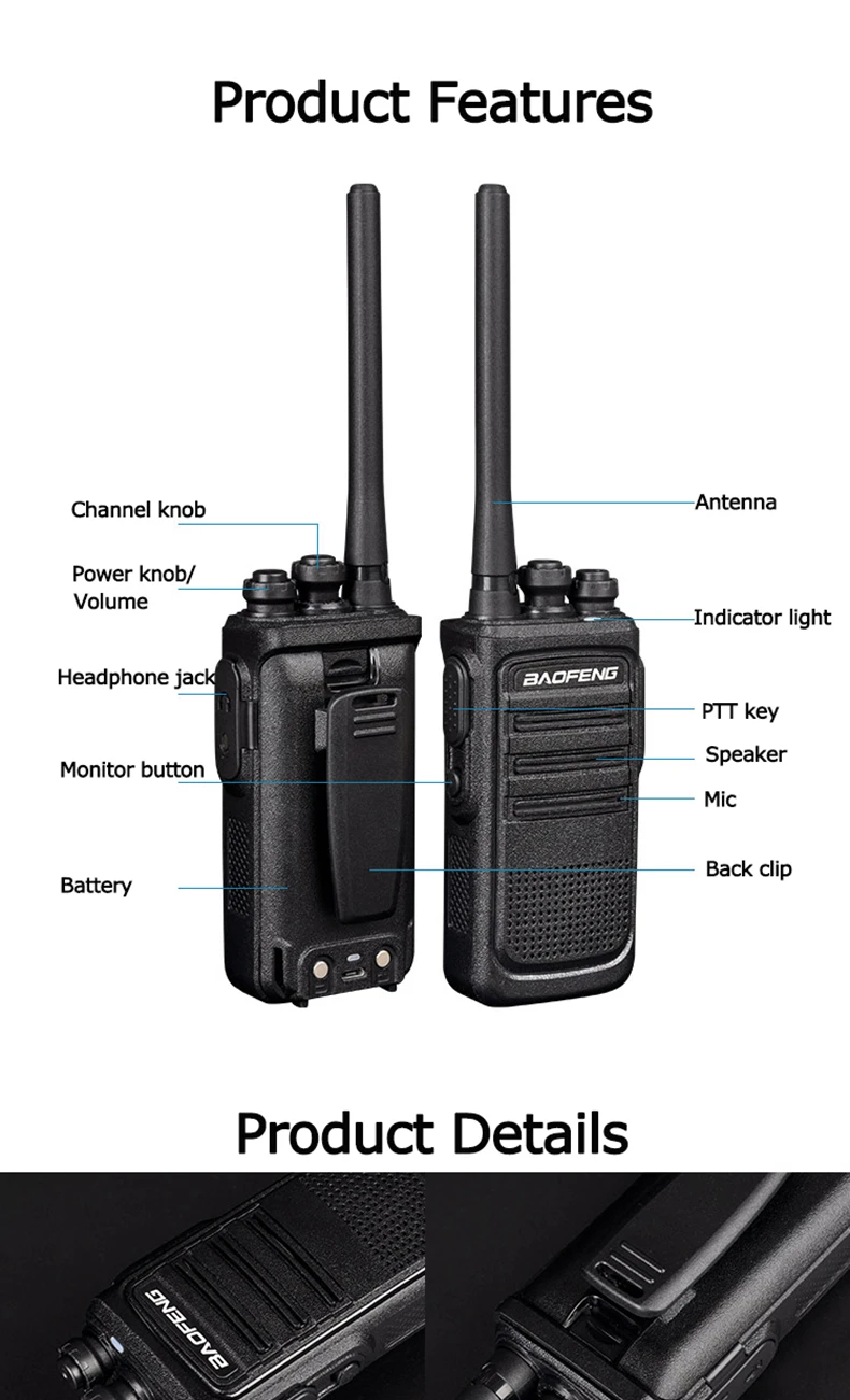 2 шт. baofeng BF-N8 рации Портативная радиостанция UHF портативный Радиоприемник HF трансивер Civil walkie-talkie