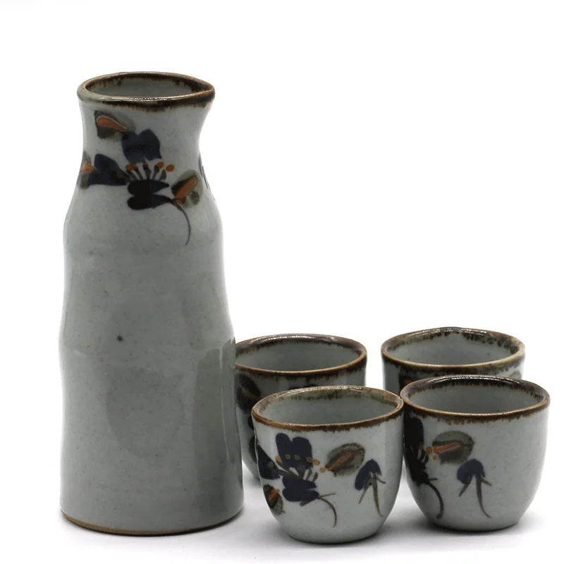 5 шт. Простой камень ручной работы Цветочная Керамика набор сакэ в японском стиле
