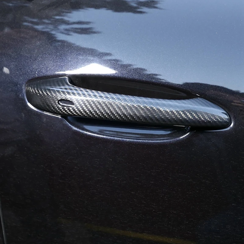 

Крышка внешней ручки для автомобильной двери из углеродного волокна с отверстием для ключей для Porsche- MACAN Cayenne Panamera 2014- 2020, автомобильные аксе...