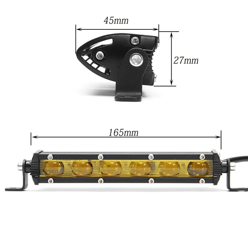 7 дюймовая однорядсветодиодный светодиодная противотуманная фара 6D 18 Вт