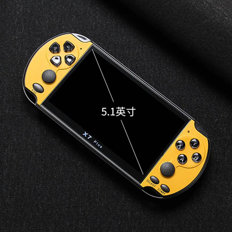 Yellow X7 Plus ретро мини портативная игровая консоль 64Bit 5,1 дюймов HD портативный ручной игровой плеер встроенный 3000+ игровая консоль - Цвет: Yellow