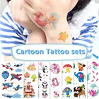 12 шт.компл. 36 видов временные татуировки наклейки для детей Мультяшные водонепроницаемые одноразовые вечерние макияж временные татуировки