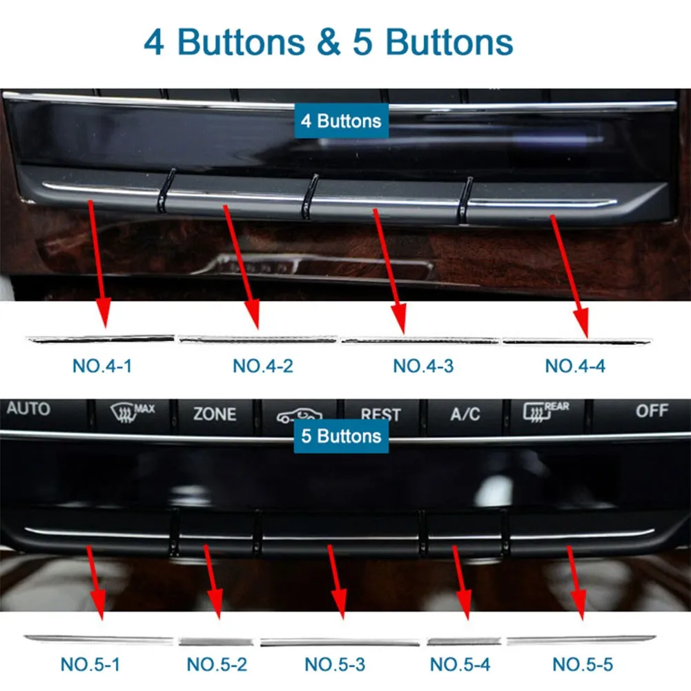 

Car Air Conditioning Panel Button Plating Strip Trim E-class E300 E260Center Right A/C TEMP Switch Button For Mercedes W212