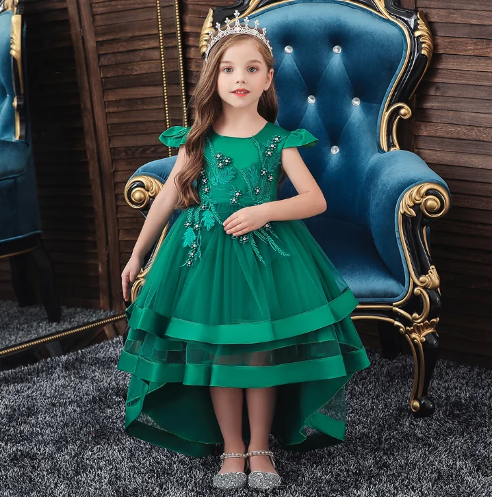 Элегантные платья для первого причастия девочек бальное платье со шлейфом макси