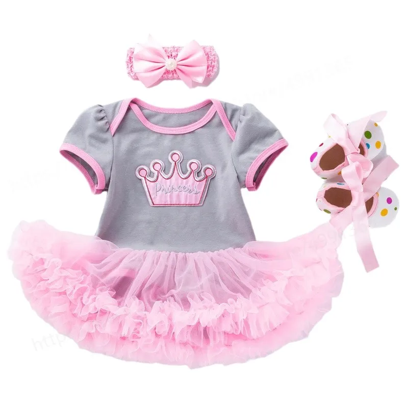 

2 Year Girl Baby Birthday Dress 2nd Birthday Girl Party Tutu Dress Toddler 3 Pieces Infant Clothing Summer Dress Gown