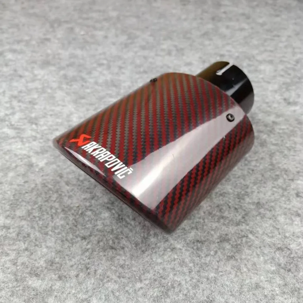 1 шт. Овальный Стиль Akrapovic Черный Нержавеющая сталь выхлопные наконечники для Универсальный красный карбоновый глушитель сопла трубы