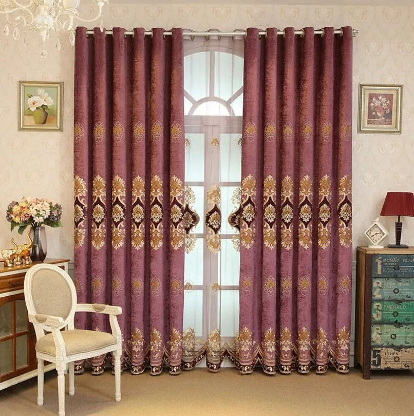 

European Luxury Embroidered Blackout Curtains Curtains Luxury Floor Curtains for Living Dining Room Bedroom