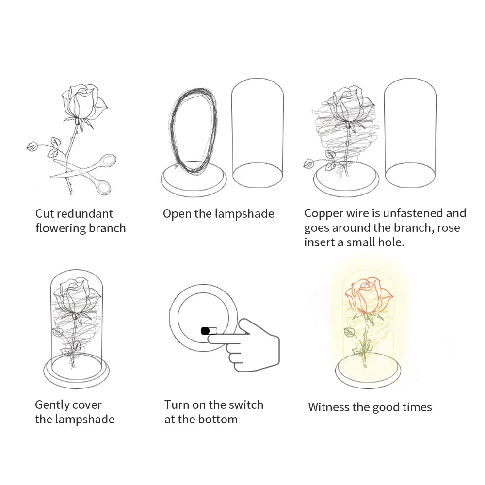 Красивая Светодиодная лампа с розами настольная цветком ночник романтическая на
