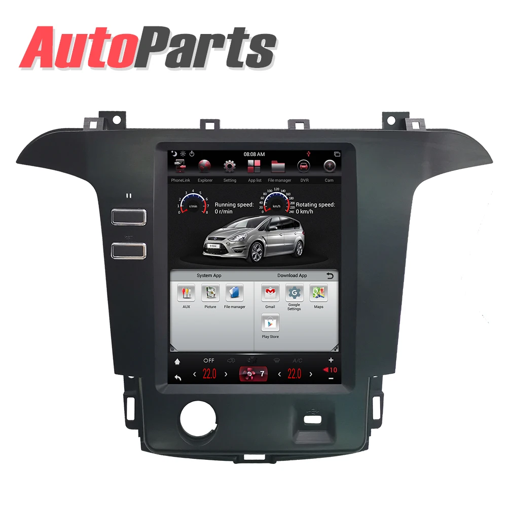 Kukuz 1" Tesla Авторадио для Ford S-Max Galaxy 2007- Android автомобильный Dvd Gps плеер встроенный радио видео Навигация Bt Wifi