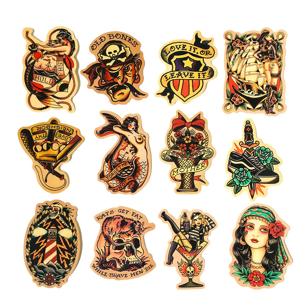 Pegatinas de chica Pin Up Retro para ni&ntilde;os, calcoman&iacute;as de PVC para ordenador port&aacute;til, guitarra, coche, &aacute;lbum de recortes, 10/30/50 Uds.-2
