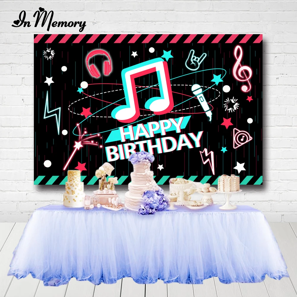 InMemory модные праздвечерние чные фоны для фотостудии черный музыкальный символ