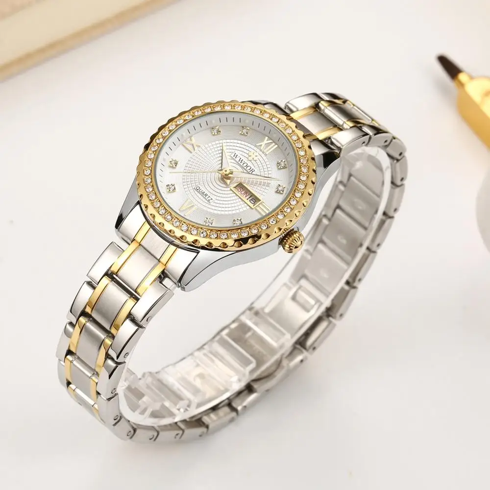 Новинка WWOOR женские часы Топ люксовый бренд модные повседневные кварцевые