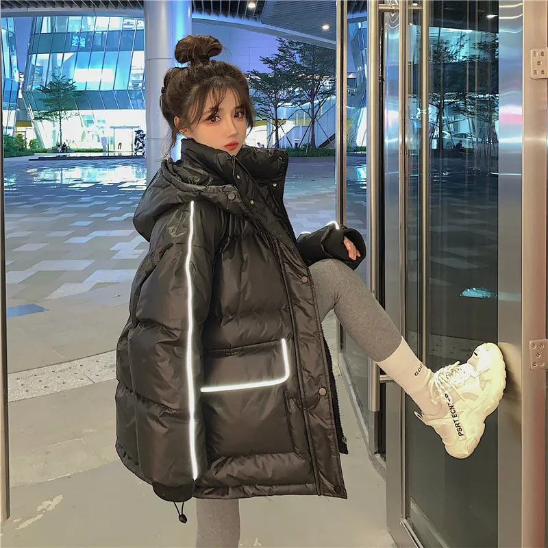 

Новинка зимняя теплая свободная одежда с хлопковой подкладкой и капюшоном на рукавах