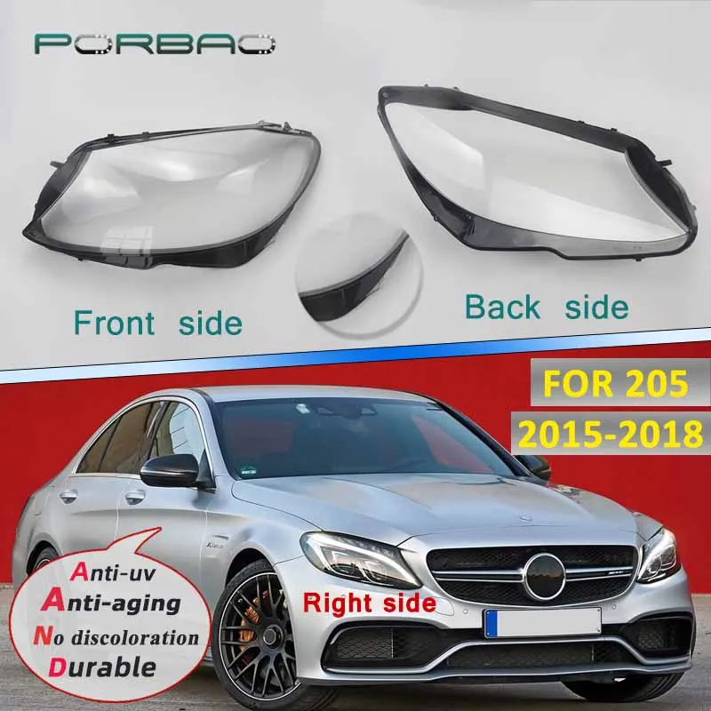 Car Clear Headlight Head Light Lamp Lens Cover Lamp Cover For Mercedes Benz W205 C180 C200 C260L C280 C300 2015-2019 DIY