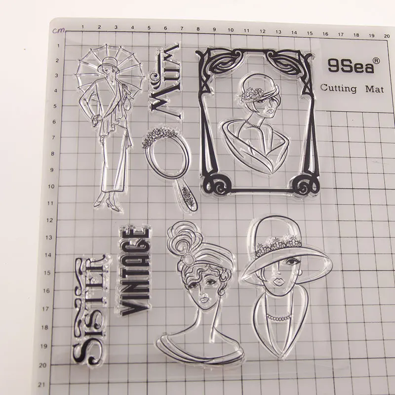 Винтажные прозрачные резиновые штампы Mum и для вырезания скрапбукинга