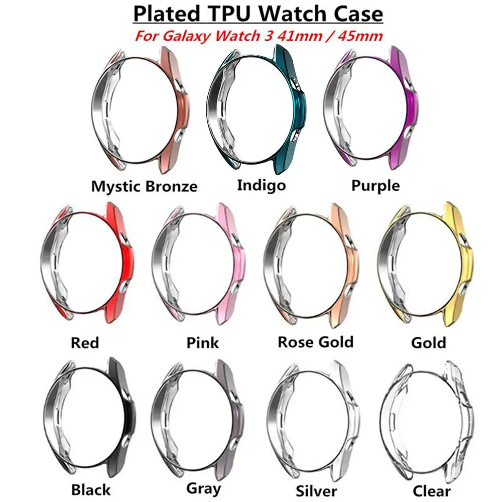 

1 Pcs Case For Samsung Galaxy Watch Active 3 Premium Soft TPU Cover 41mm45mm Protective Shell Full Coverage Bumper Accessories