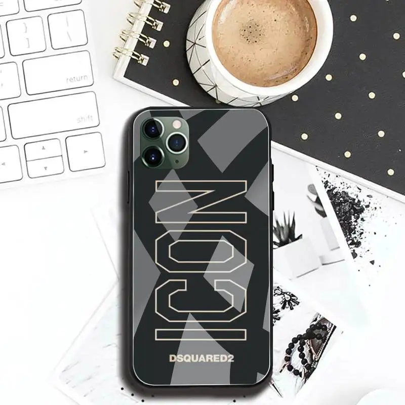 

Maple leaf DSQUARED2 DSQ2 Phone Case Tempered Glass For iPhone 12 pro max mini 11 Pro XR XS MAX 8 X 7 6S 6 Plus SE 2020 case