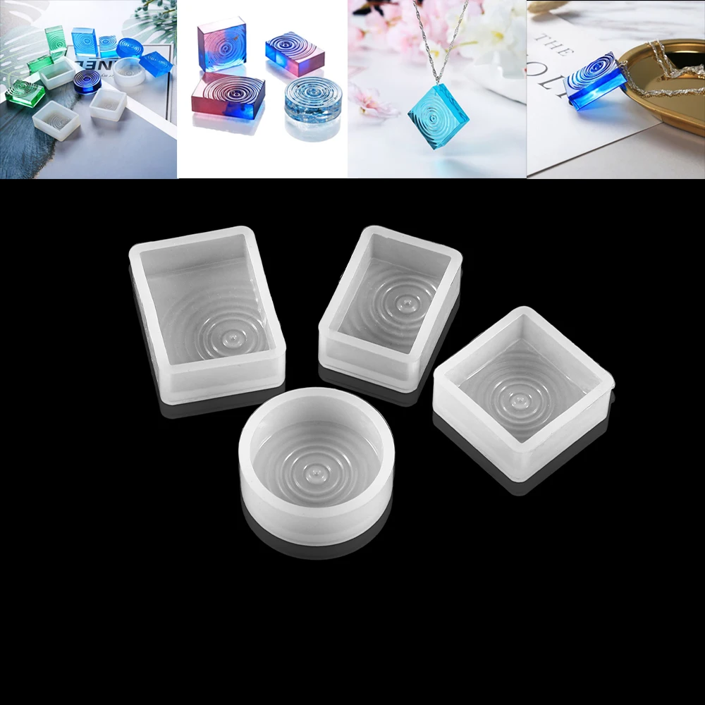 

Water Ripples Wave Pendant Necklace Beads Casting Crystal Mold Silicone Resin Liquid Mold For DIY Jewelry Making Craft Tool Mold