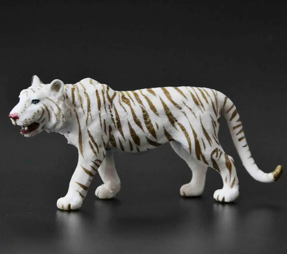 white tiger Оригинальная натуральная дикая джунгли, ферма, животное, птица, серия, леопард, кошка, пантера, ягуар, Коллекционная модель, детская игрушка, подарок для детей - Цвет: white tiger