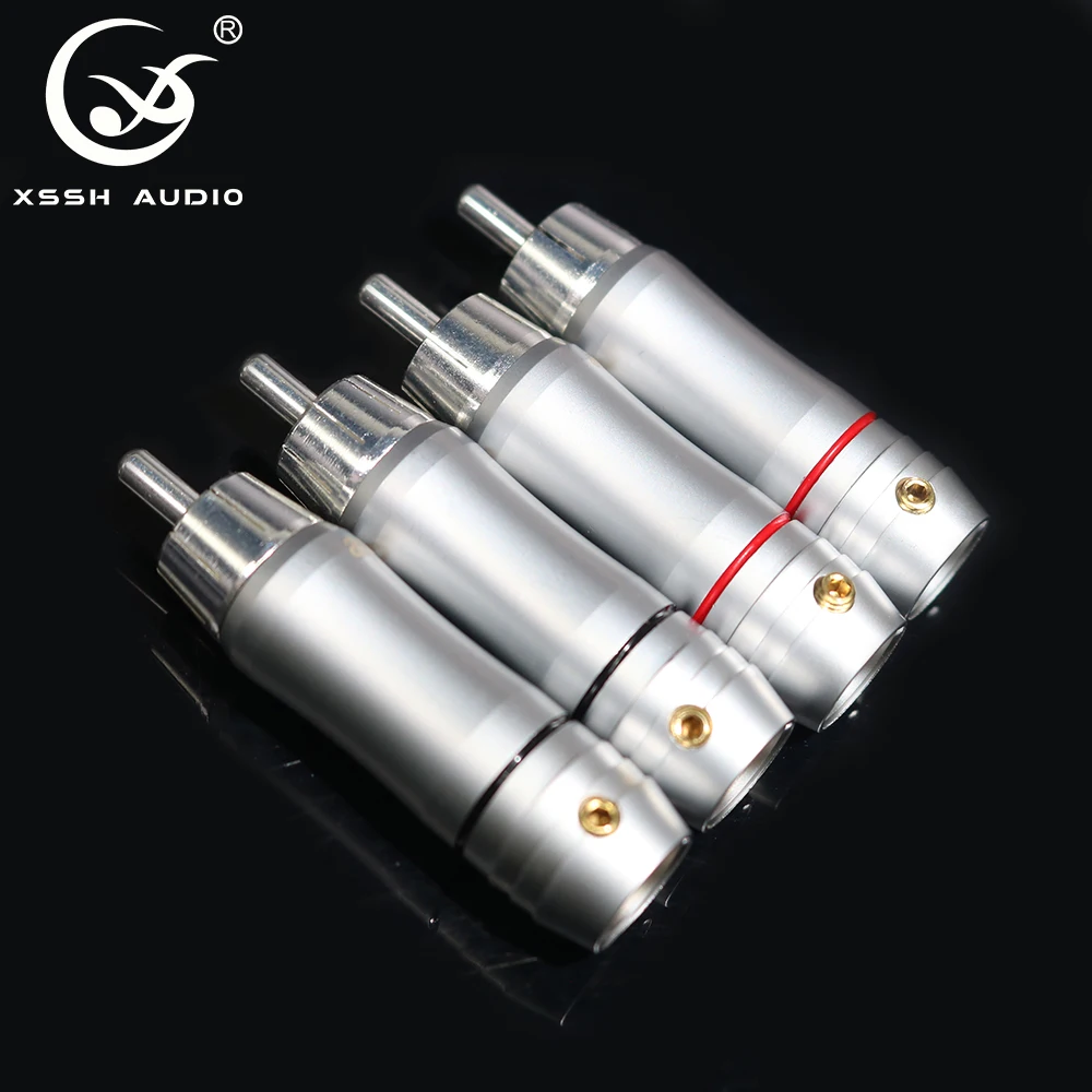 4 шт. 8 шт. 16 шт. аудио адаптер Lotus YIVO XSSH Hifi OEM DIY 8 мм кабель латунный посеребренный штекер аудио RCA разъем Jack