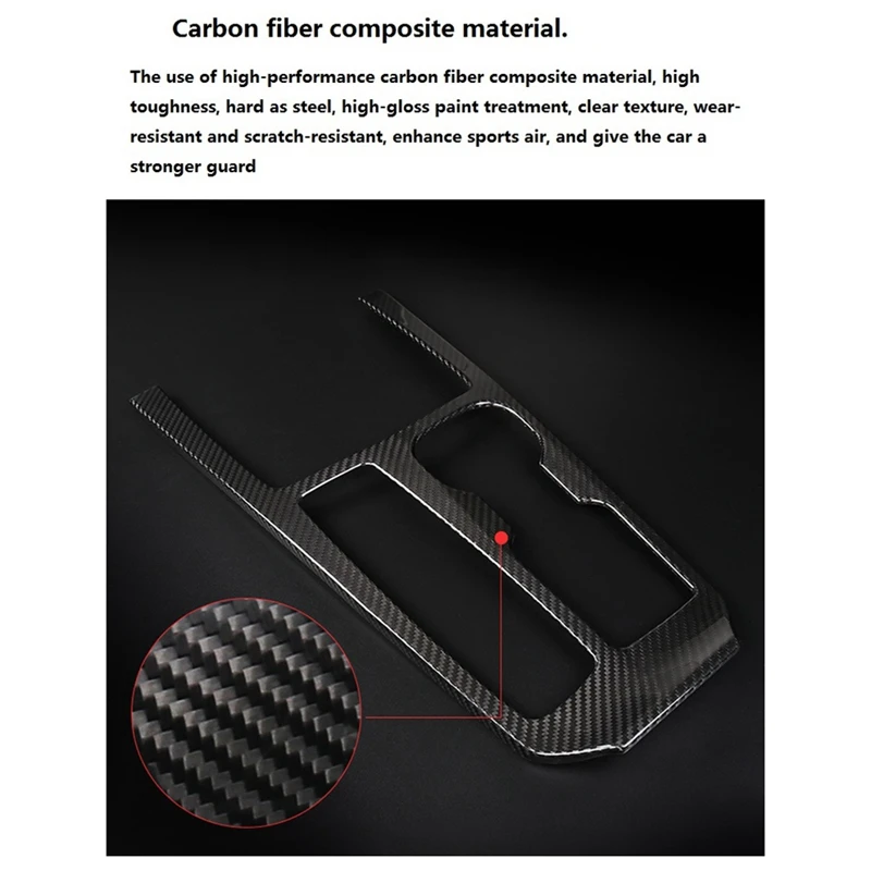 

for Cadillac XT4 2018-2020 Car Carbon Fiber Central Control Gear Water Cup Panel Cover Trim Sticker Accessories