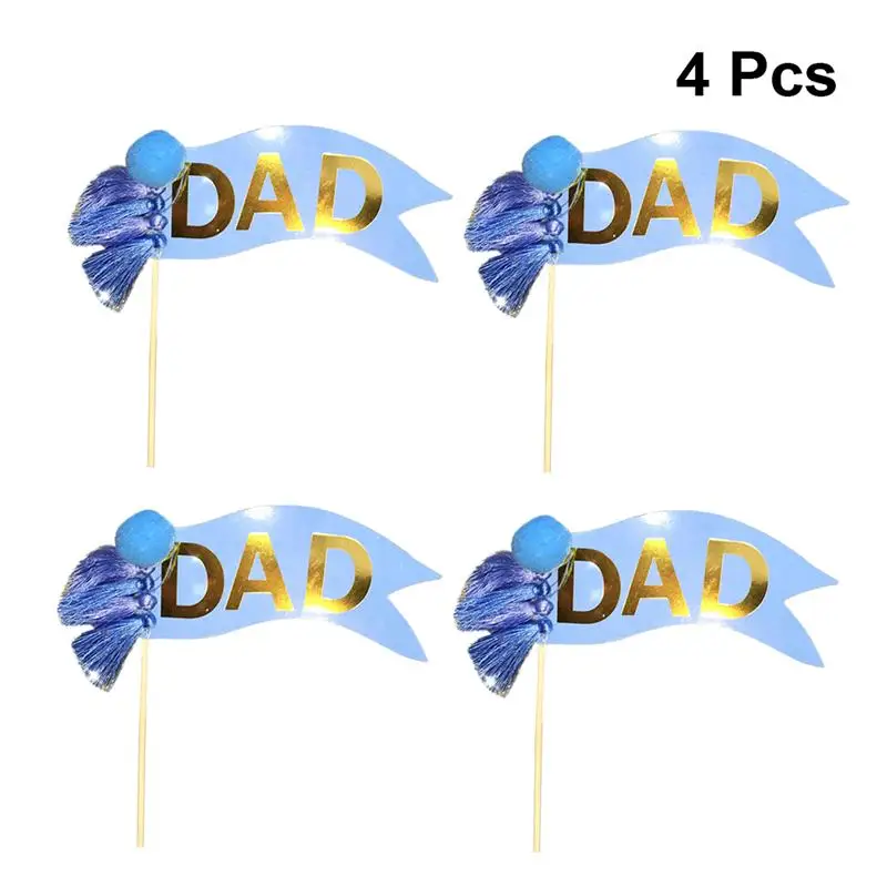 4 шт. папа на день рождения торт Топпер творческий для капкейка декоративные Еда